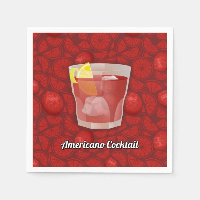 Serviette En Papier cocktail Americano (Devant)