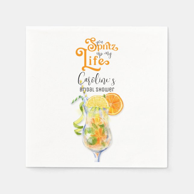 Serviette En Papier Cocktail Aperol Spritz Fête des mariées de style i (Devant)