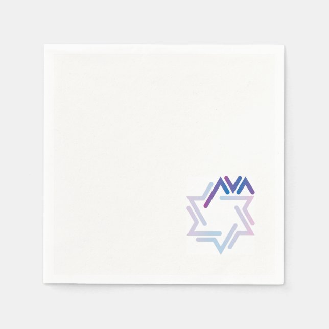 Serviette En Papier Cocktail Bat mitzvah d'Ava Napkin (Devant)
