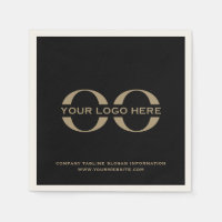 Cocktail Black and Gold Logo personnalisable Napki