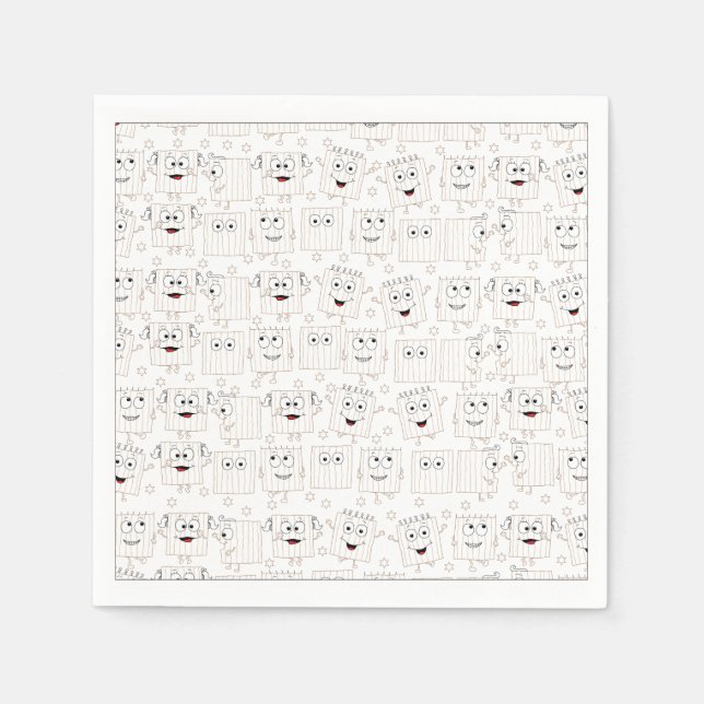 Serviette En Papier Cocktail blanc Pâques serviettes Matzah Motif (Devant)