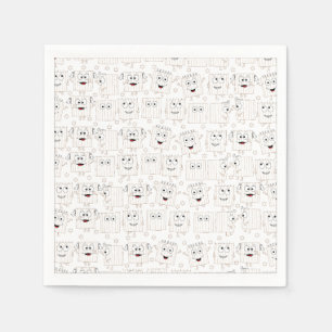 Serviette En Papier Cocktail blanc passover Napkins Matzah Motif