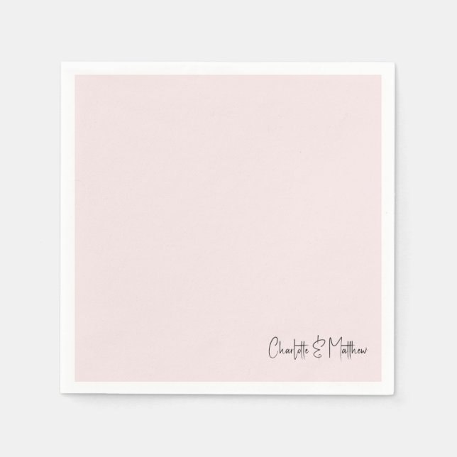 Serviette En Papier Cocktail Blush Mariage (Devant)