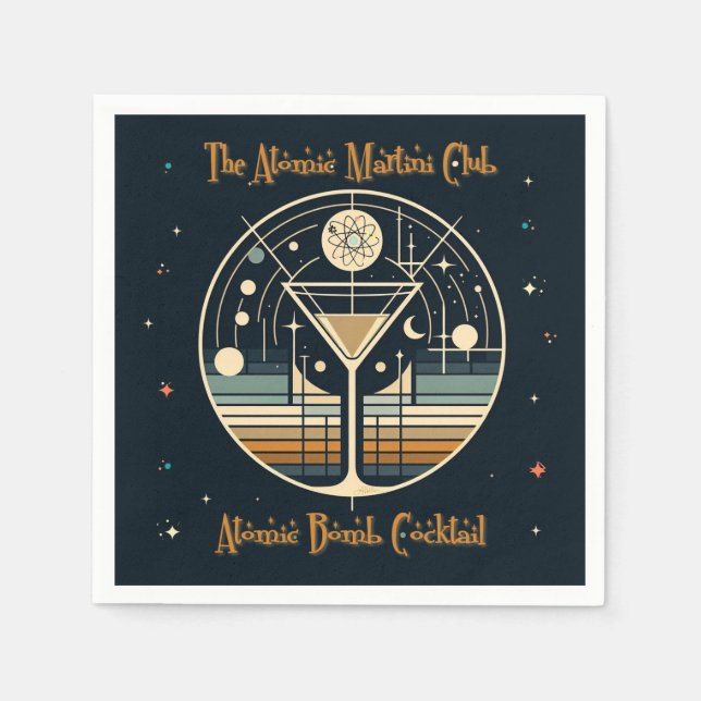 Serviette En Papier Cocktail bombe atomique du Martini Club (Devant)