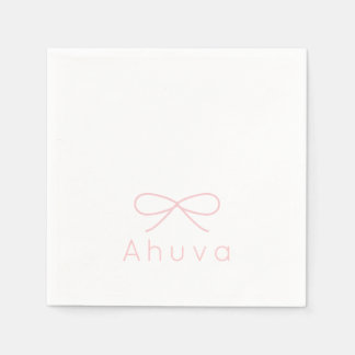 Serviette En Papier Cocktail Bow classique Napkin en rose bébé