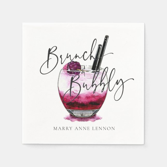 Serviette En Papier Cocktail Brunch et serviettes Bubbly (Devant)