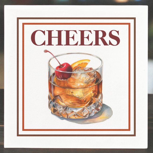 Serviette En Papier Cocktail Cheers à l'ancienne (Créateur téléchargé)