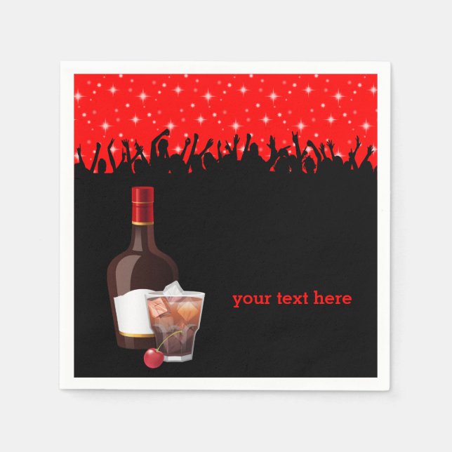 Serviette En Papier Cocktail * choisir la couleur arrière - plan (Devant)