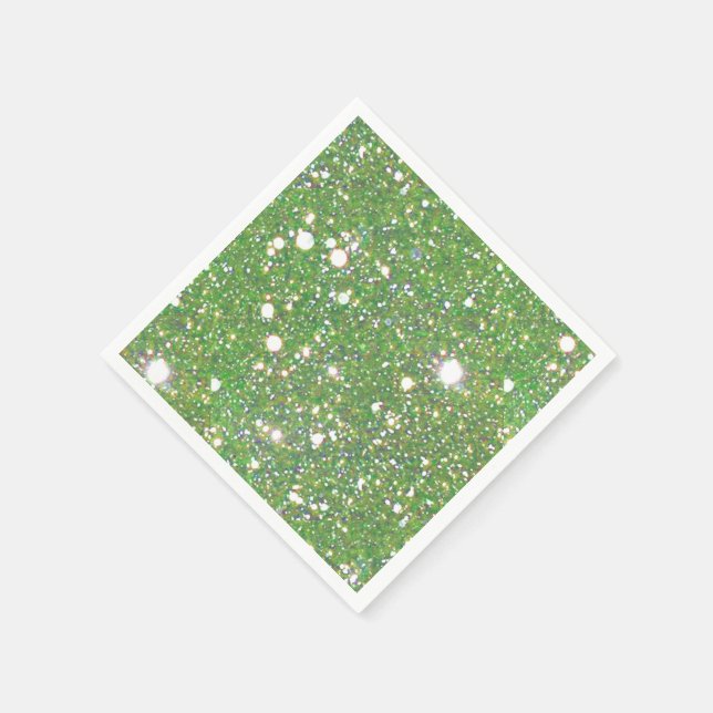 Serviette En Papier Cocktail classique Green Sparkle Napkin (Coin)
