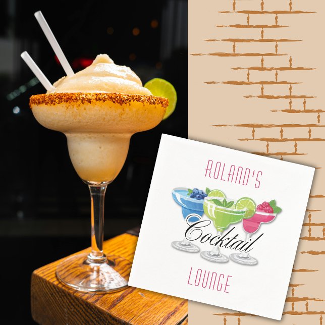 Serviette En Papier Cocktail coloré personnalisé serviettes (Créateur téléchargé)