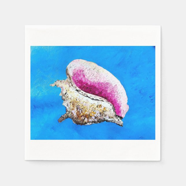 Serviette En Papier Cocktail Conch Shell Napkin (Devant)