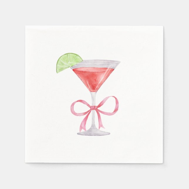 Serviette En Papier Cocktail cosmopolite Napkin (Devant)