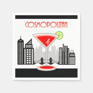 Serviette En Papier Cocktail cosmopolite Napkin, thème du salon