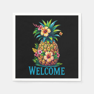 Serviette En Papier Cocktail d'ananas tropical Bienvenue