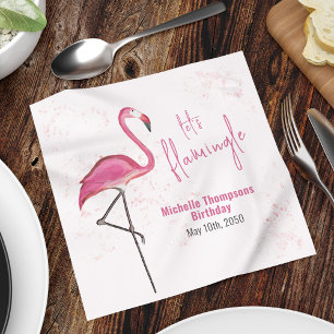 Serviette En Papier Cocktail d'anniversaire minimaliste Flamant rose r