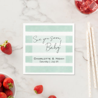 Serviette En Papier Cocktail de Baby Shower "À la mer bientôt"