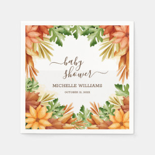 Serviette En Papier Cocktail de Baby Shower pour la feuillée d'automne