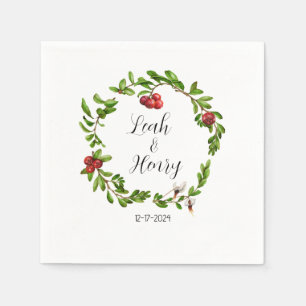 Serviette En Papier Cocktail de canneberge d'hiver