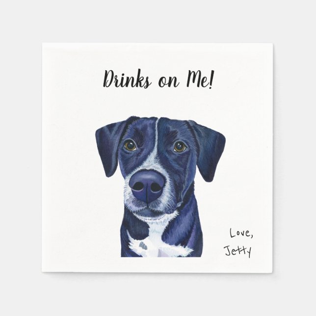 Serviette En Papier Cocktail de chien serviettes (Devant)