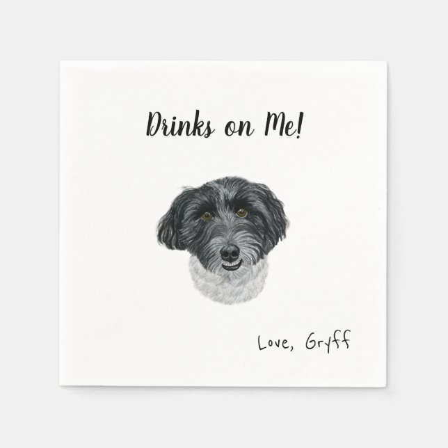 Serviette En Papier Cocktail de chien serviettes (Devant)