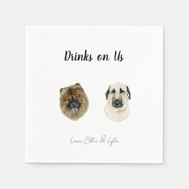 Serviette En Papier Cocktail de chien serviettes (Devant)