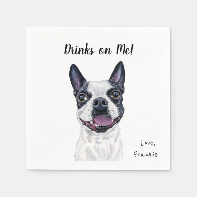 Serviette En Papier Cocktail de chien serviettes (Devant)