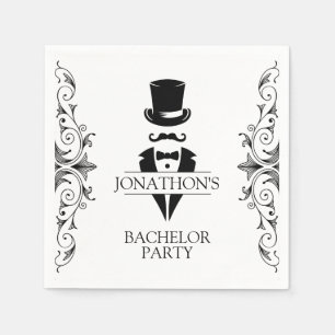 Serviette En Papier Cocktail de fête de célibataire Smoking