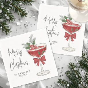 Serviette En Papier Cocktail de fête de Noël festive