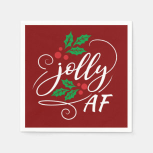 Serviette En Papier Cocktail de fête de Noël Jolly AF Boire un Humour