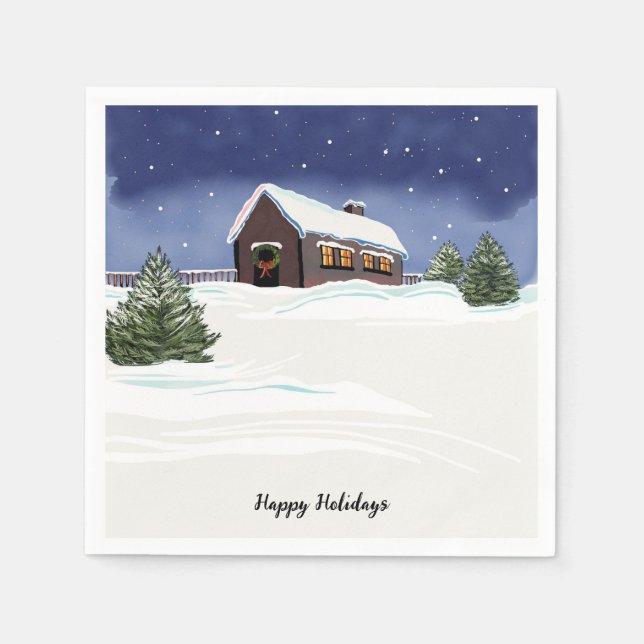 Serviette En Papier Cocktail de fête de vacances personnalisé serviett (Devant)