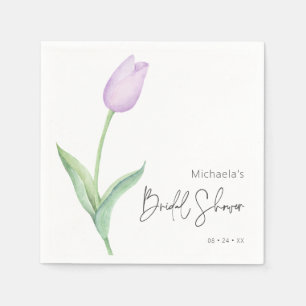 Serviette En Papier Cocktail de Fête des mariées en solo Tulip violet 