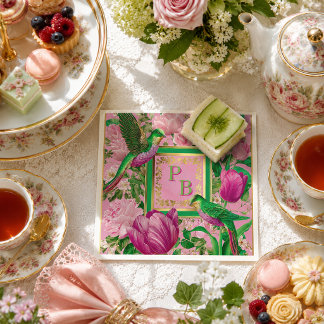 Serviette En Papier Cocktail de fête du thé botanique de luxe