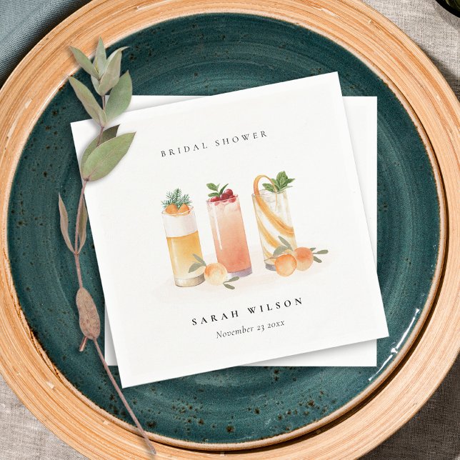 Serviette En Papier Cocktail de fruits élégant et mignon Orange Shower (Créateur téléchargé)