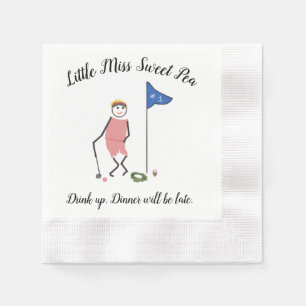 Serviette En Papier Cocktail de golf serviettes avec Little Miss Sweet