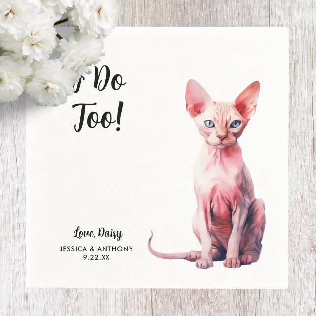 Serviette En Papier Cocktail de mariage de chat (Créateur téléchargé)