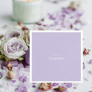 Serviette En Papier Cocktail de mariage personnalisé au nom Lavande 