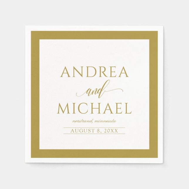 Serviette En Papier Cocktail de mariage simple et élégant serviettes ( (Devant)