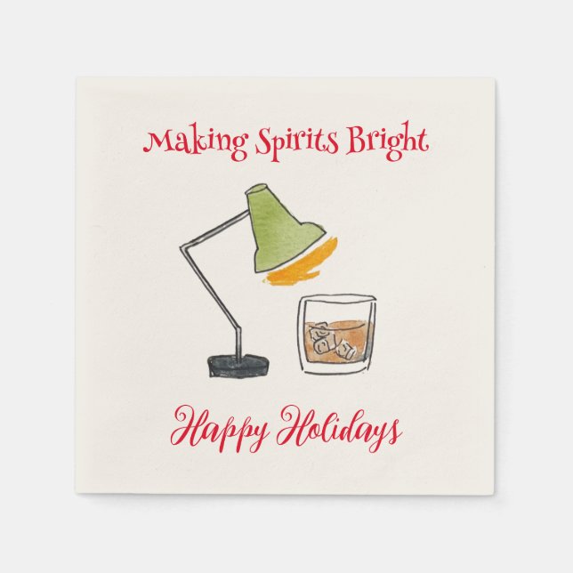 Serviette En Papier Cocktail de Noël Boissons serviettes (Devant)