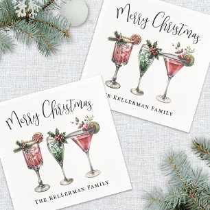 Serviette En Papier Cocktail de Noël festif