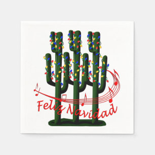 Serviette En Papier Cocktail de Noël Fiesta Feliz Navida Party