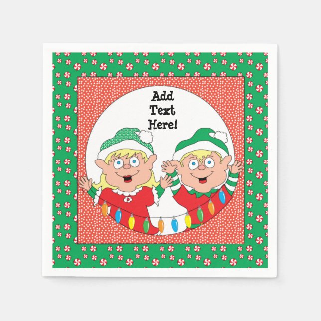 Serviette En Papier Cocktail de Noël Napkin (Devant)