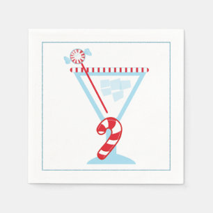 Serviette En Papier Cocktail de Noël Napkin avec martini olive