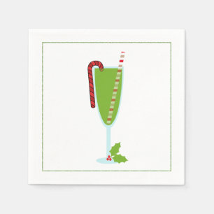 Serviette En Papier Cocktail de Noël Napkin avec martini olive