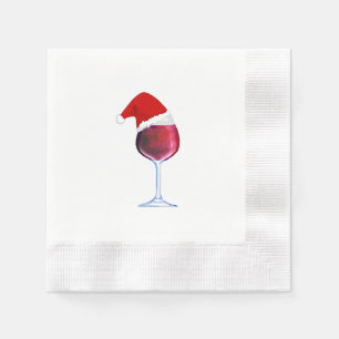 Serviette En Papier Cocktail de Noël Napkins Vin Santa Hat
