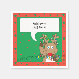 Serviette En Papier Cocktail de Noël personnalisé serviettes