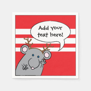 Serviette En Papier Cocktail de Noël personnalisé "Souris" de serviett
