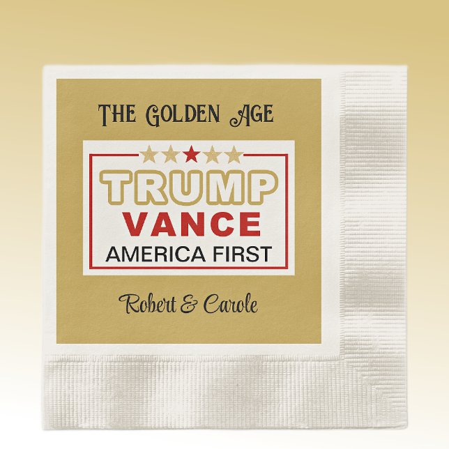 Serviette En Papier Cocktail de première partie Trump-Vance America (Créateur téléchargé)