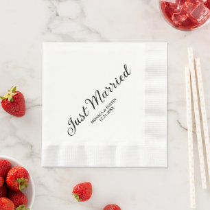Serviette En Papier Cocktail de réception de mariage Just Married