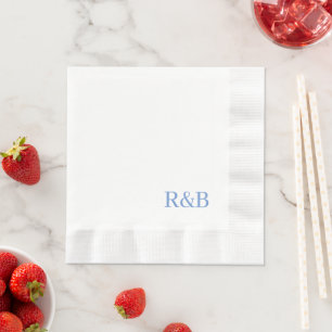 Serviette En Papier Cocktail de réception de mariage monogramme