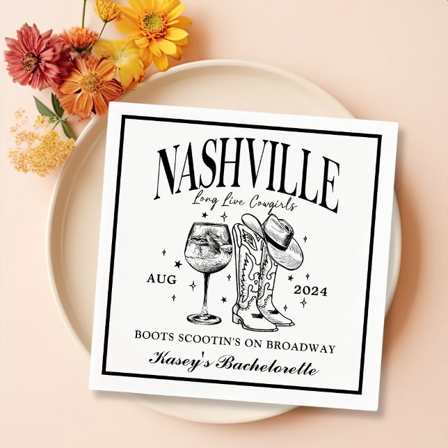 Serviette En Papier Cocktail de rodéo Nashville Bachelorette (Créateur téléchargé)